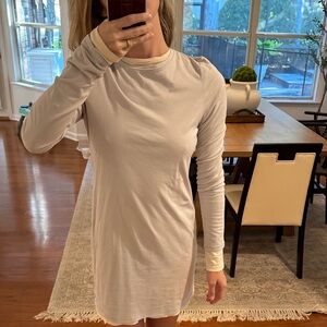 Girlfriend Cream Long Layered Sleeve Dress